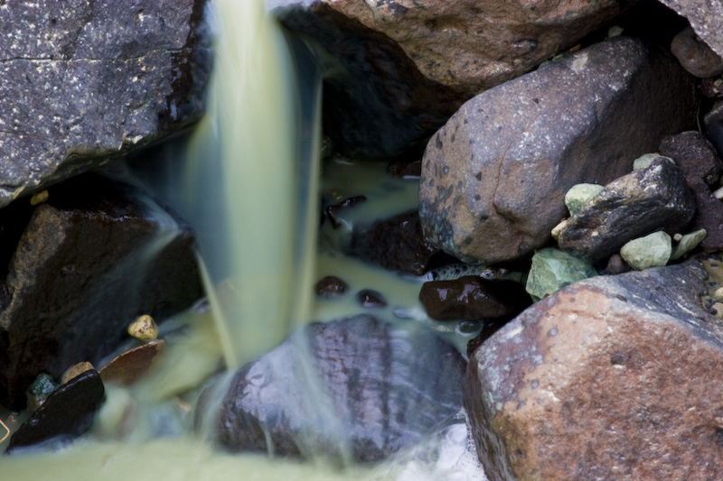 Small Cascade On Minieral Stained Stream